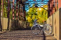 City bike on the greenbelt bridge in downtown Boise Idaho